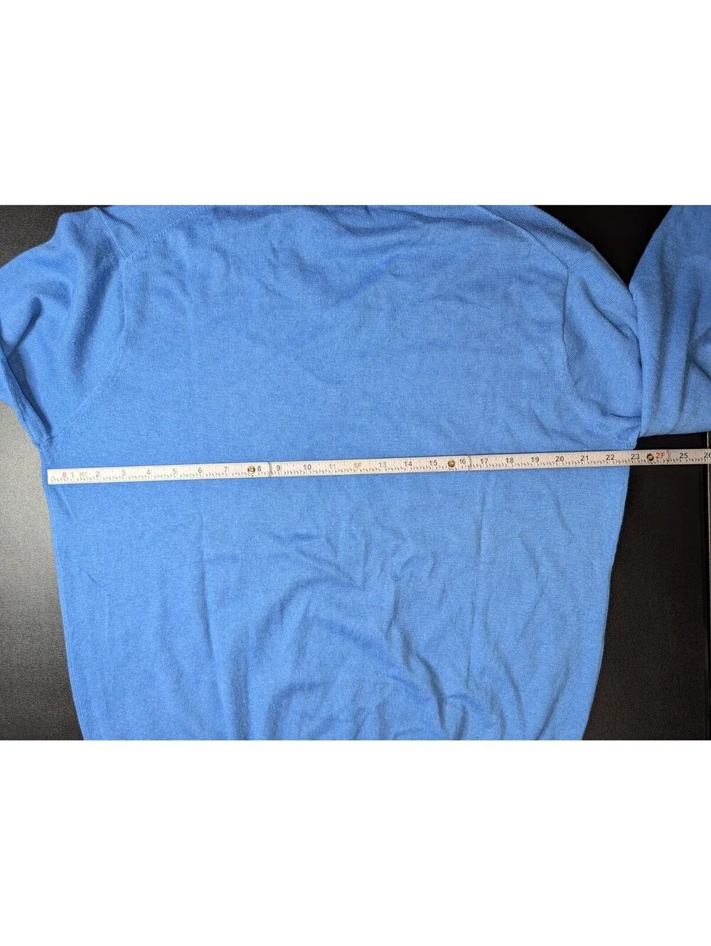 Peter Millar V Neck Sweater Cotton Cashmere Blend Blue Large